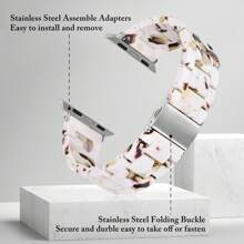 Compatible With Apple Watch Band 49mm 46mm 45mm 44mm 42mm 41mm 40mm 38mm Thin Light Resin Strap Bracelet With Stainless Steel Buckle Replacement Compatible With Apple Watch Series SE Series 10 9 8 7 Ultra 6 5 4 3 2 1 For Women Men