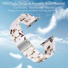 Compatible With Apple Watch Band 49mm 46mm 45mm 44mm 42mm 41mm 40mm 38mm Thin Light Resin Strap Bracelet With Stainless Steel Buckle Replacement Compatible With Apple Watch Series SE Series 10 9 8 7 Ultra 6 5 4 3 2 1 For Women Men