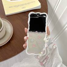 Bowknot & Floral Folding Screen Phone Case, Full-Wrapped Foldable Screen Phone Protective Cover, Fashion & Fresh, Personalized Flip Phone Case Compatible With Samsung FLIPn3/Flip4/FLIP5/FLIP6