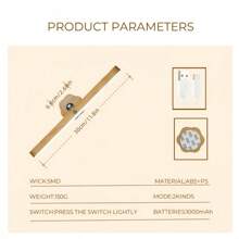 1pc Makeup Mirror Light Rechargeable Magnetic Rotating Vanity Light, Reading Lamp, Cabinet Light