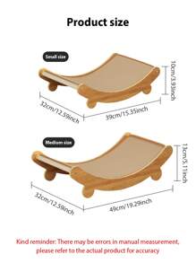 1件木制猫抓板多功能猫睡床可拆卸耐磨猫抓板幼猫磨牙猫玩具