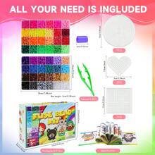 800 piezas/8400 piezas Cuentas de píxel DIY, adecuadas para decoración de joyería hecha a mano, kit de fabricación de joyería DIY colorida - regalo perfecto para cumpleaños u ocasiones festivas