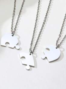 3pcs/4pcs/5pcs/6pcs/7pcs/Set Fashion Gold Plating Stainless Steel Customized Laser Name Letter Puzzled Heart Pendant Necklace For Friend For Family,Gold,Stylish,Colorful,Vintage,Hipster,Simple,Y2k,2000s Fashion,Custom,Personalized,Unique,Ideal Gifts For Him,Ideal Gifts For Her,Her,Boyfriend,Girlfriend,Dad,Mom,Family,Friends,For Anniversaries,For Birthdays,For Graduation,For Prom,For Party,Jewelry Women