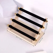 1 件多层天鹅绒珠宝戒指展示架、柜台珠宝展示架、阶梯式木制珠宝和配饰展示架返校