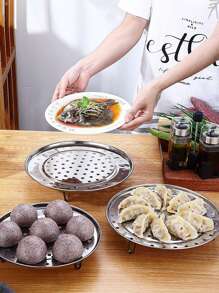 1 件不锈钢蒸盘，加厚隔水蒸架，食物蒸锅架，厨房蒸盘架