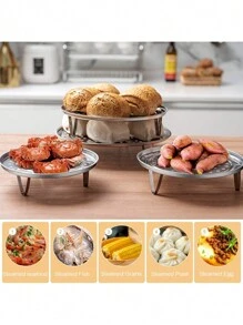 1 件不锈钢蒸盘，加厚隔水蒸架，食物蒸锅架，厨房蒸盘架