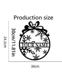 可定制的金属圣诞花环标志个性化圣诞剪影墙面艺术时尚室内装饰门和花园装饰、家居、厨房、餐厅 - 独特的节日礼物创意 - 黑色 - 查看 16