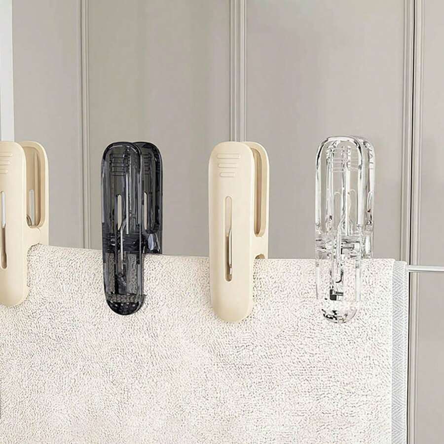 10 piezas de 6cm x 1,7cm Pinzas de ropa de plástico, pinzas de ropa resistentes al viento para secar prendas y calcetines, clips de ropa para el secado de la colada - Multicolor - Ver 1