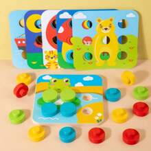 Giocattolo educativo in legno Montessori a forma di fungo colorato, puzzle numerico, gioco multifunzionale, regalo di compleanno per scuola, studenti, cartoleria, forniture scolastiche - Multicolore - Visualizzare 6