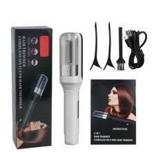 Rechargeable Multifunctional Hair Trimmer - Portable Double-Sided Blades, Leaves Hair Smooth & Healthy - Easily Removes Split Ends & Damaged Hair - 500mAh Lithium Battery, ABS Body - Multiple Color Options, Easy To Clean Work Area