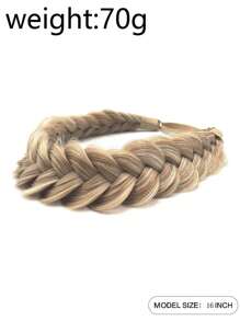 Woven Synthetic Hair Extensions, Natural Hair Extensions, Suitable For Braiding, Wide Fishbone Thigh Braided Elastic Loose Hair Band For Girls