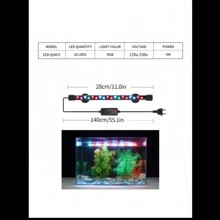 水族箱灯 LED 防水鱼缸夹灯 水下装饰照明 潜水灯 植物生长灯 18-58CM - 彩色 - 查看 15