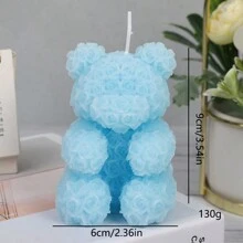 1pc Rose & Bear Shaped Artisanal Scented Candle, With Slight Color Variance Gifts Birthday Graduation - Multicolor - View 5