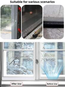 1 卷 5 米长窗户挡风条密封胶带，门窗缝隙防风雨密封，冬季隔热膜 - 白色 - 查看 3