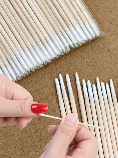 100 Pcs Nail Cleaning Cleaning Swab Stick Nail Polish UV Gel Correction Remove Brush Manicure Accessory Tool Supplies