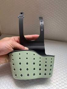 1 túi treo bồn rửa có thể điều chỉnh (2 kiểu ngẫu nhiên), giá để đồ nhà bếp, giỏ thoát nước hai lớp bằng xốp - nhiều màu - Xem 1