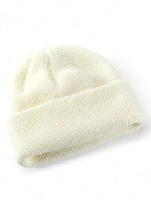 Cappello senza visiera in maglia monocromatico (unisex), cappello lavorato a maglia per la protezione delle orecchie, personalizzabile con logo, adatto per l'autunno e l'inverno