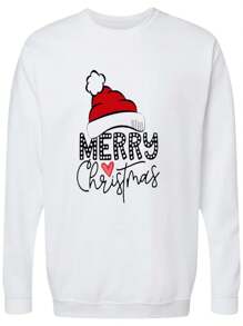 sudadera sueter merry christmas corazon gorro navidad santa claus festividad - Blanco - Ver 2