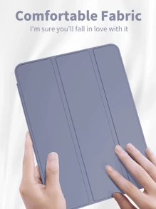 Tablet Protective Case Compatible With Samsung Galaxy Tablets/IPad/Redmi Pad SE/ Pad, Anti-Drop, Ultra-Thin, Smart Stand, Auto Wake/Sleep; Compatible With Apple IPad Mini 4/5/6 (9.7/10.2/10.5 Inch), Air 4/5/6 (10th Gen, 10.9 Inch), Pro 11 Inch, Air 11 (M2), Air 13 And Pro 11 (M4) - Gray Purple - Dusty Purple - View 5