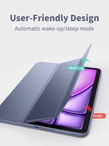 Tablet Protective Case Compatible With Samsung Galaxy Tablets/IPad/Redmi Pad SE/ Pad, Anti-Drop, Ultra-Thin, Smart Stand, Auto Wake/Sleep; Compatible With Apple IPad Mini 4/5/6 (9.7/10.2/10.5 Inch), Air 4/5/6 (10th Gen, 10.9 Inch), Pro 11 Inch, Air 11 (M2), Air 13 And Pro 11 (M4) - Gray Purple - Dusty Purple - View 4