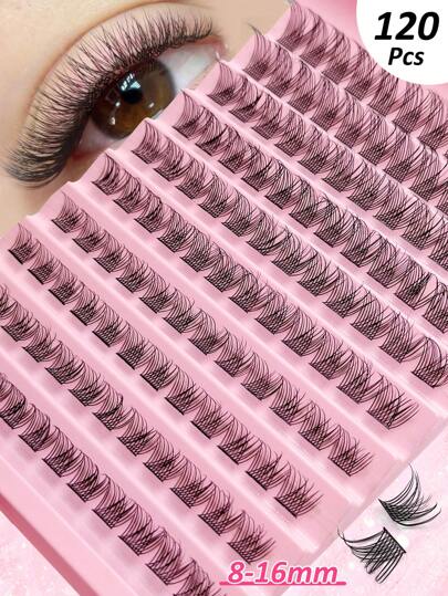  Rikuaild 120Pcs Individual Eyelash D Curl 8-16mm Mixed Length Individual Natural Look Cluster Eyelash Segmented Individual False Eyelashes Ultra-Light Individual Eyelashlash Clusters,Eyelash Clusters,Individual Eyelashes,Lashes,Fake Lashes