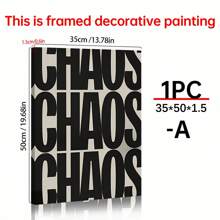 1pc,Retro Style Black And Beige Quote, Chill Home, Chaos, Textured Poster, Typography Canvas Painting, No Frame,Wall Art Gifts Birthday Graduation