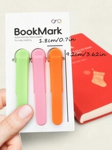 Set de 1/3 marcapáginas automáticos, marcapáginas de silicona para mujeres, hombres, niños, amantes de los libros, marcapáginas de libro únicos y lindos para lectura, accesorios de lectura, regalos para amantes de los libros