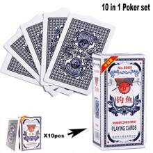 Pôquer, Jogo de tabuleiro clássico para família, jogo de pôquer para festas de Natal, festas de aniversário, brinquedos e suprimentos para festas, 1 caixa contendo 55 cartas, adequado para maiores de 14 anos (1 caixa grande contém 10 caixas pequenas) - Multicolorido - Ver 10