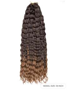 Cheveux au crochet de vagues océaniques, 30 pouces Cheveux noirs et or à ondes profondes pour tressage pour femmes Extensions de cheveux frisés synthétiques au crochet Cheveux tressés ondulés au crochet