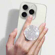 1pc Glitter Rhinestone Phone Bracket Flash Mobile Phone Push-Pull Bracket Creative Mobile Phone Push-Pull Integrated Folding Bracket Lazy Mobile Phone Back Sticker Bracket With 15 Pro Max And 14 Pro Max - Clear - View 1