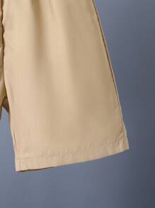 Toddler Kids Letter Print Short Sleeve T-Shirt & Shorts Summer Outfit Set - Khaki - View 6