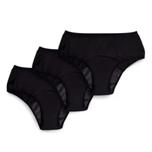 Kit 3 Absorbent Panties Inciclo Basic Conquista - 黑色 - 查看 1