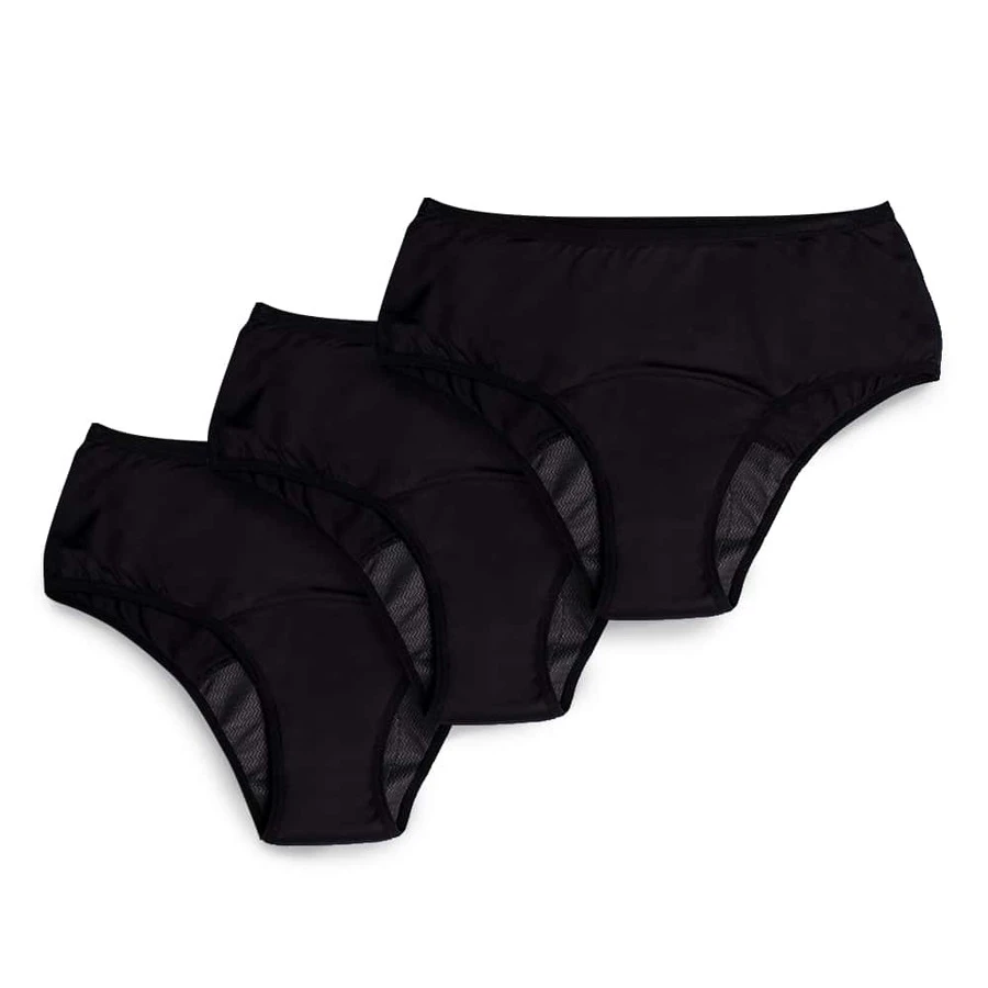 Kit 3 Absorbent Panties Inciclo Basic Conquista - 黑色 - 查看 1