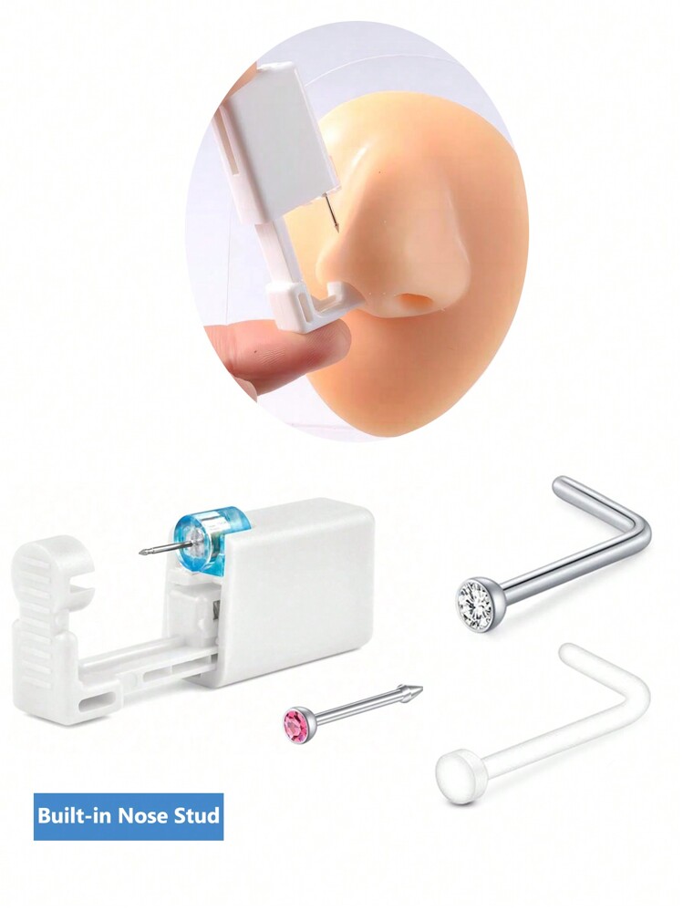 AVYRING 3 件套鼻穿孔套装、一次性无菌穿孔器（用于自穿鼻枪）、鼻钉工具、鼻穿孔套装、自穿鼻枪、一次性鼻穿孔套装（带鼻环钉） - 彩色 - 查看 11