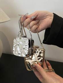 Acrylic Mirror Party Bag, Fashion Water Ripple Women Shoulder Bag - Vàng - Xem 4