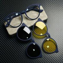 Unisex Clip-On AQ2180 3 Lens Polarized Glasses Frames With Spring TR-90 Magnetic Eyewear - Màu xanh lam - Xem 1
