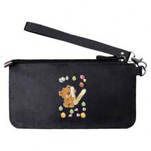 Carteiras de couro portáteis versáteis de grande capacidade porta-cartões de crédito bolsa de mão bolsa de celular com zíper celular multicamadas carteiras de celular femininas masculinas organizador de pacotes suprimentos para dormitório escolar e bolsa de volta às aulas