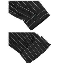 Womens Long Sleeve Button Down Cotton Linen Shirt Blouse Loose Fit Casual V-Neck Tops - Black - View 4