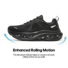 Men's Comfortable & Breathable Walking Running Tennis Shoes Nighttime Visibility MovePropel Athletic Gym Workout Jogging Cross Training Fashion Sneakers - 黑色 - 查看 6