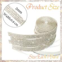 1 pieza de cinta de diamante de cristal autoadhesiva con diamantes de imitación de 2 mm para manualidades y decoración de teléfonos, autos - Rollo de cinta de plata brillante - Multicolor - Ver 2