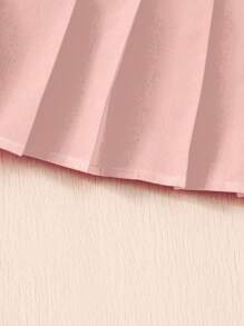 2 件套少女学院风图案印花夹克和裙子套装，秋冬