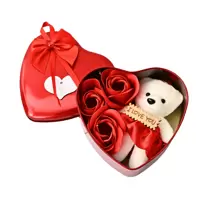 Dia das Mães Dia das Mulheres Eu te amo presentes para ela Dia dos Namorados romântico Urso com caixa de presente de rosa artificial Urso de pelúcia com rosas fofas Caixa de presente de urso de rosas para ela Presente de aniversário Presentes de Dia dos Namorados Lembrancinhas de festa Presente de casamento