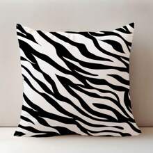 MEMNUN 1个/2个黑色斑马纹图案枕套【单面印花】17.7*17.7英寸（45*45厘米）/19.69*19.69英寸（50*50厘米）/15.75*15.75英寸（40*40厘米）] 家用床头枕沙发靠垫涤纶窗台枕套【不含枕芯】 适合日常使用，高端简约家居装饰，客厅沙发卧室床头板，小型汽车装饰 - 彩色 - 查看 2