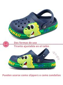 Summer LED Light Flip Flops Sandals For Boys, Comfortable For Sports And Beach, Dinosaur Design - 藏蓝色 - 查看 5