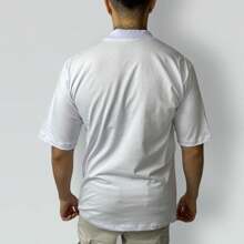 Men's Oversized Basic Streetwear T-Shirt 100% Cotton Mesh Round Neck - trắng - Xem 4