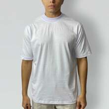 Men's Oversized Basic Streetwear T-Shirt 100% Cotton Mesh Round Neck - trắng - Xem 1