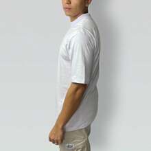 Men's Oversized Basic Streetwear T-Shirt 100% Cotton Mesh Round Neck - trắng - Xem 6