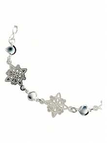 Adjustable Witch Knot Triquetra Turkish Eye Bracelet 925 Silver