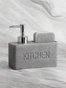 1 件 200ml 字母印花皂液器带海绵，泵式浴室液体皂液瓶，适用于厨房/浴室，简约现代家居装饰家居浴室装饰夏季