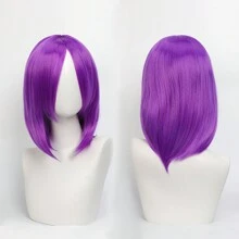 40英寸短款合成假发，带刘海，男女通用，适合男士佩戴，层次感直发，无胶耐热纤维，高密度，外观自然